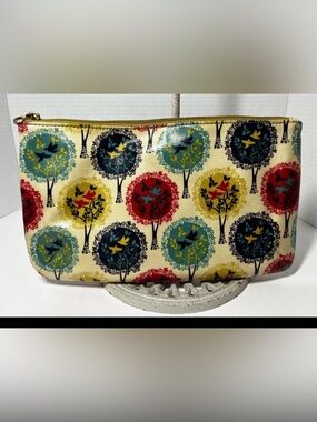 ✨ VINTAGE Fossil Key-Per Birds & Trees Cosmetic Bag ✨‎
